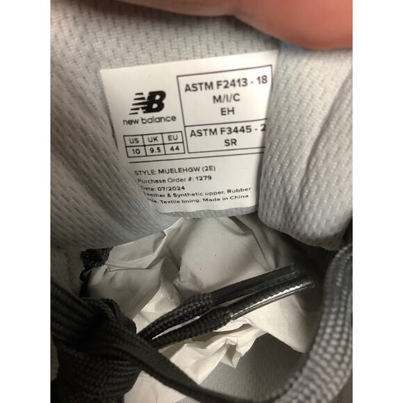 New Balance Men's 10 2E Grey Elite Lite EH Work Shoes Composite Safety Toe LM5-8 - Picture 6 of 8